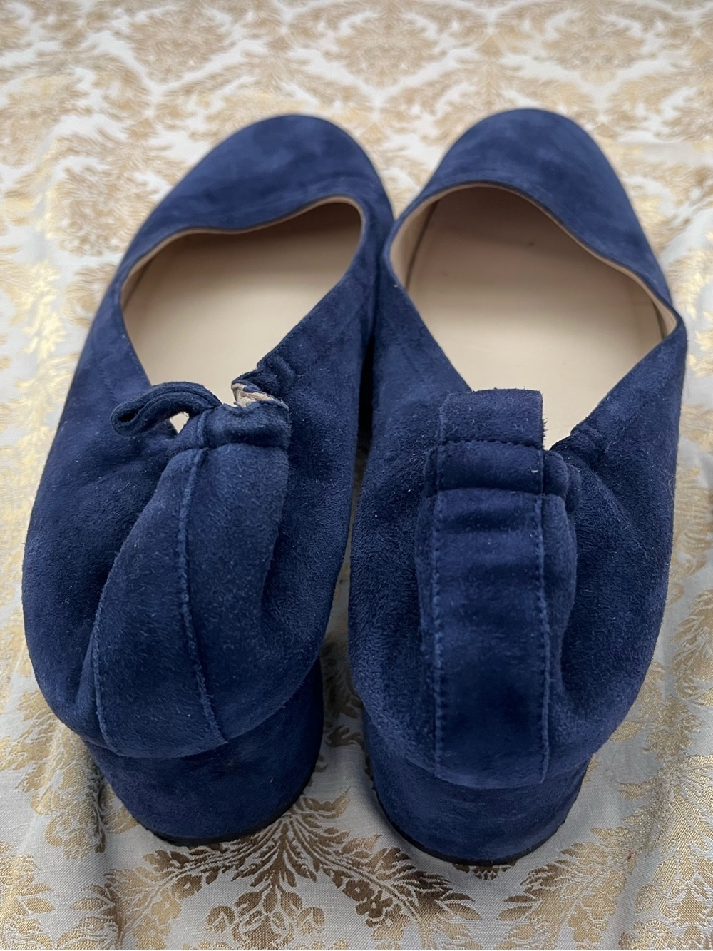 Everlane Navy Suede Elastic-Back Block Heels Sz 11 - Picture 5 of 8